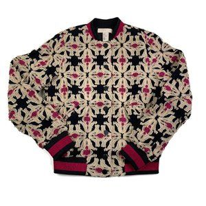 H&M Brocade/Textured Bomber Snap Front Jacket Women's Size 2